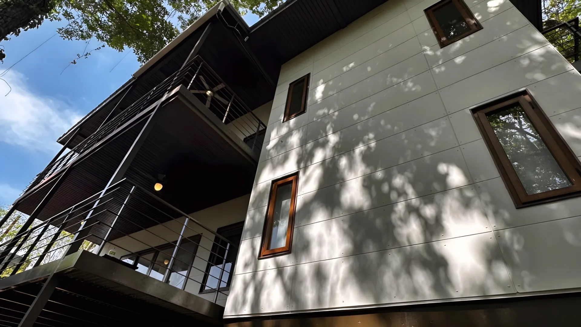 Side of Gemini Villas in the afternoon light